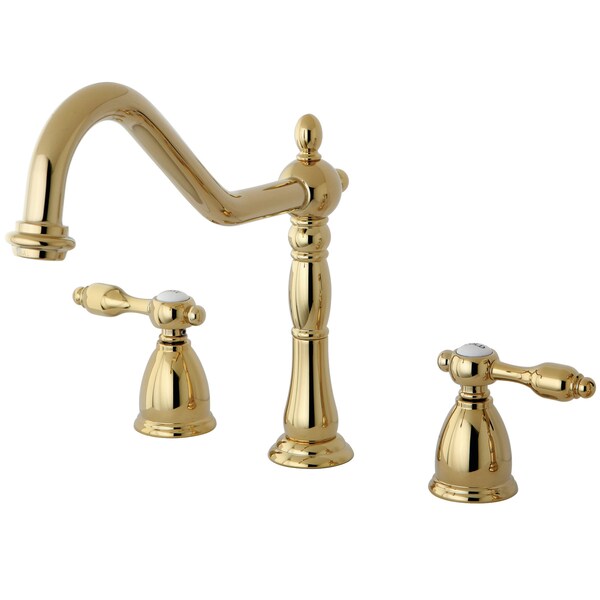 Widespread Kitchen Faucet, Polished Brass